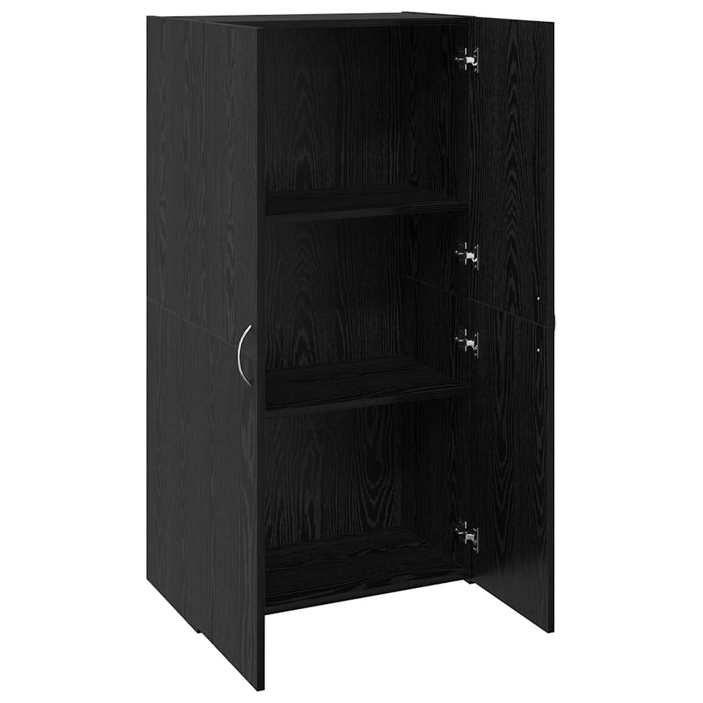 Büroschrank Schwarz Eichen-Optik 60 x 32 x 115 cm Holzwerkstoff