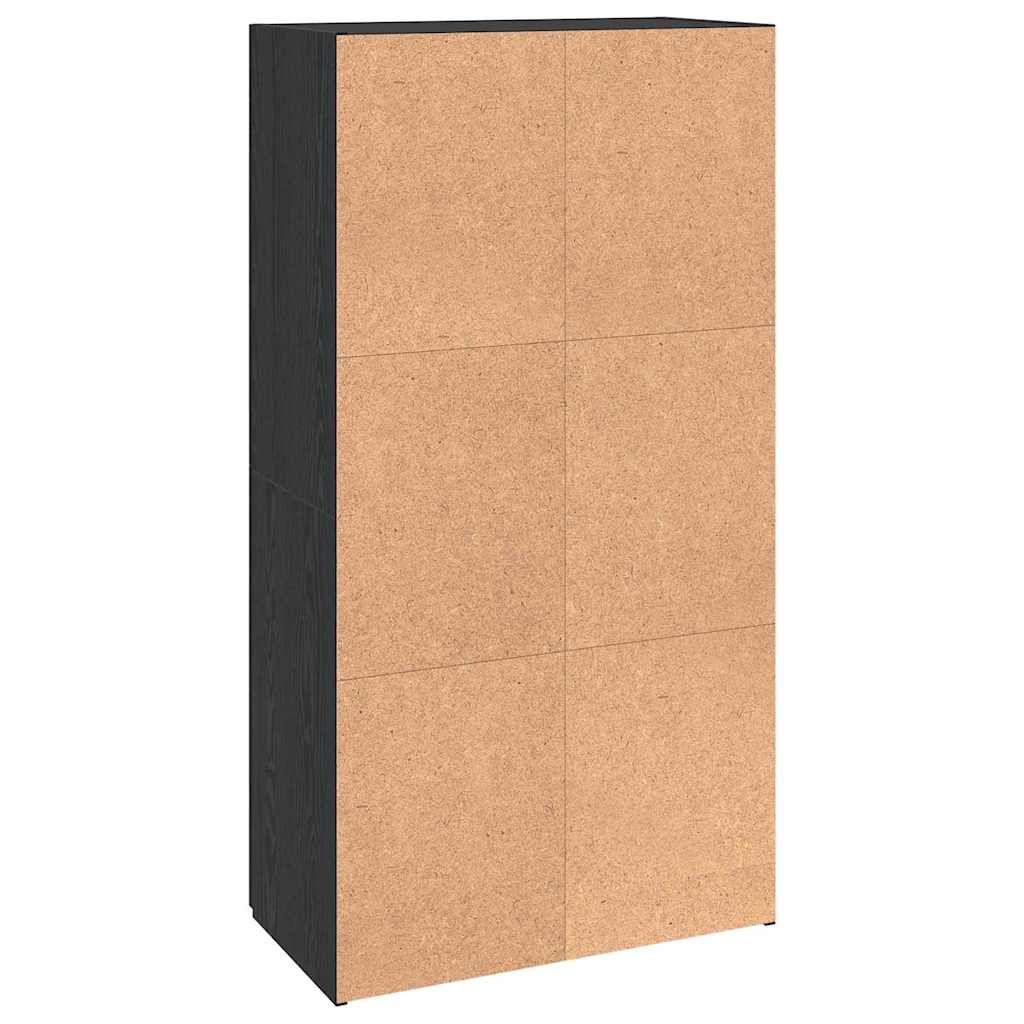 Büroschrank Schwarz Eichen-Optik 60 x 32 x 115 cm Holzwerkstoff