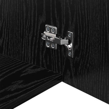 Wandschrank Wandmontiert Schwarz Eichen-Optik 50 x 42,5 x 40 cm