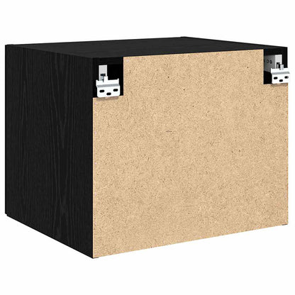 Wandschrank Wandmontiert Schwarz Eichen-Optik 50 x 42,5 x 40 cm