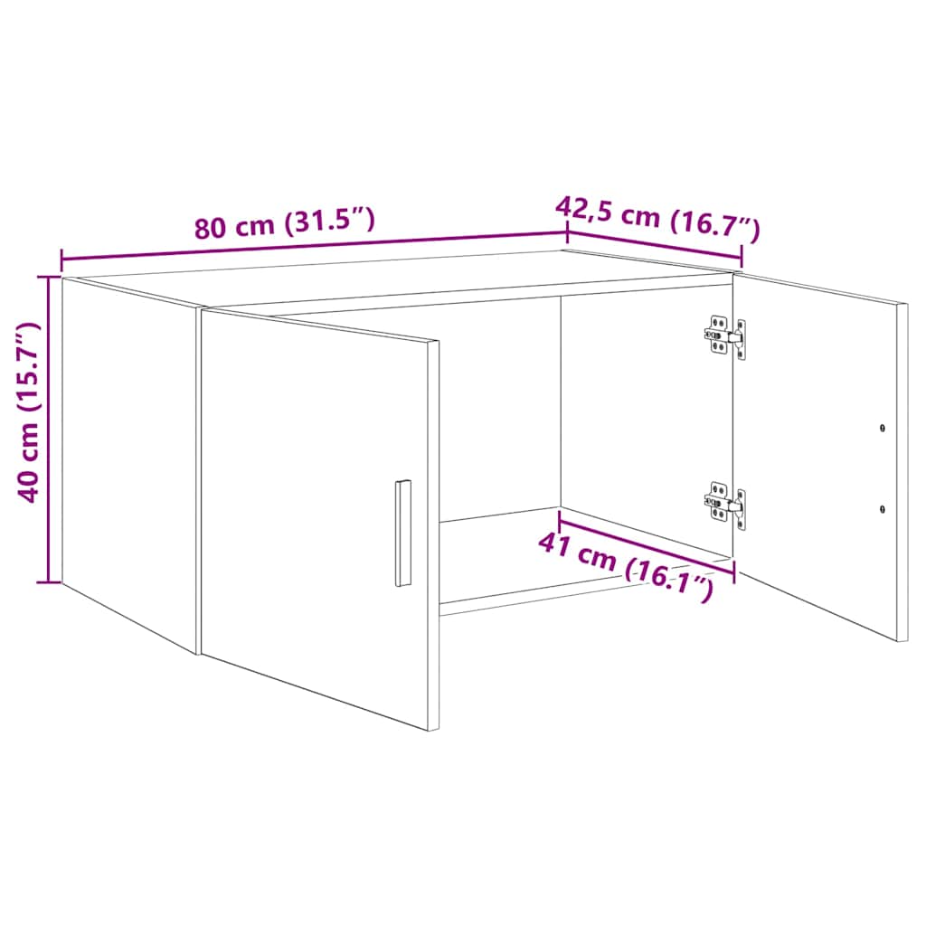 Wandschrank Artisan-Eiche 80 x 42,5 x 40 cm Holzwerkstoff