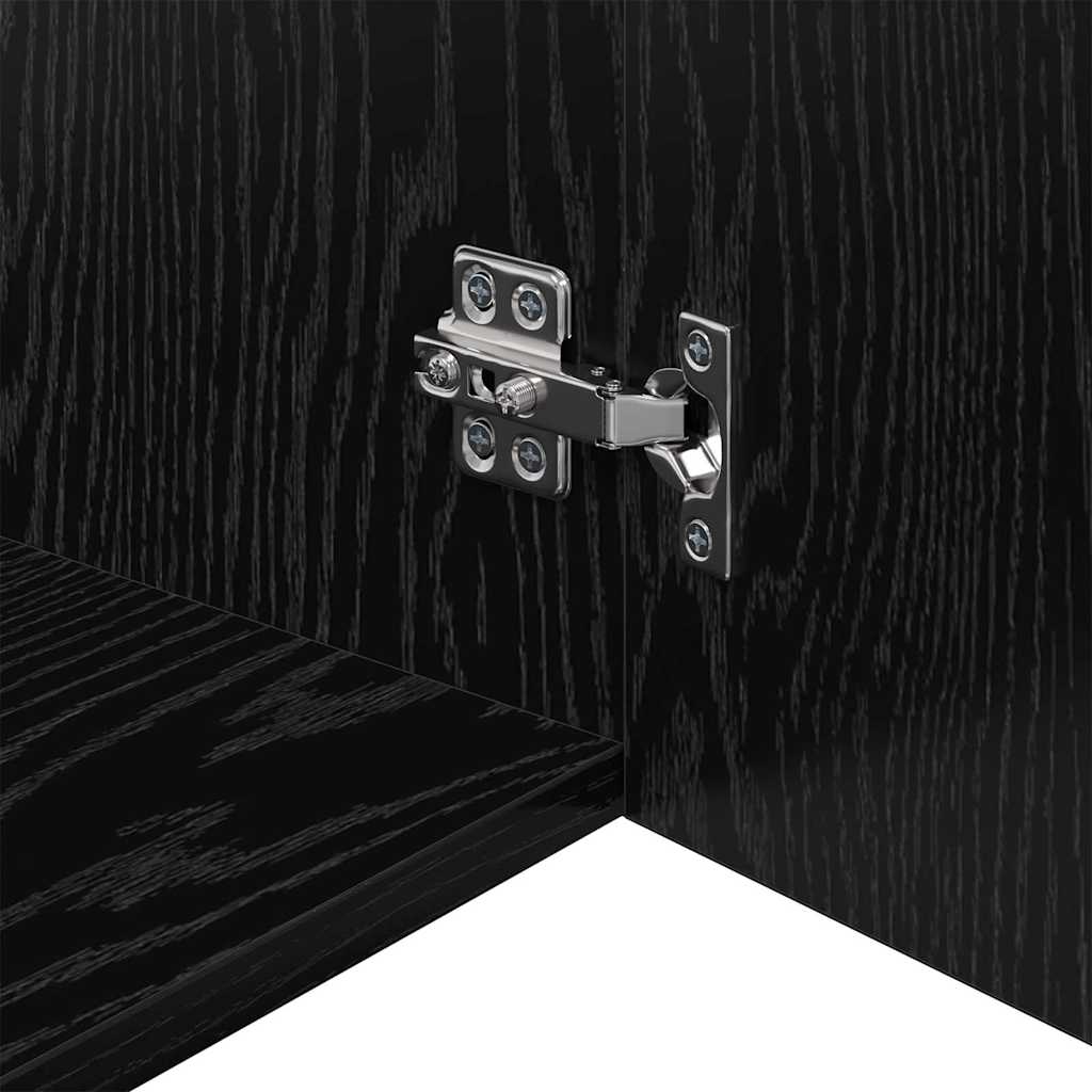 Wandschrank Wandmontiert Schwarz Eichen-Optik 80 x 42,5 x 40 cm