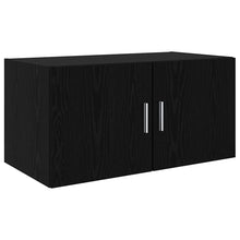 Wandschrank Wandmontiert Schwarz Eichen-Optik 80 x 42,5 x 40 cm