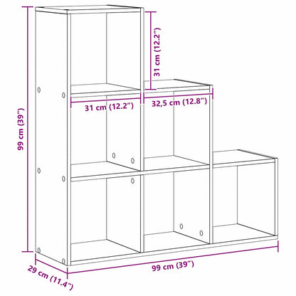 Bücherregal Schwarz Eichen-Optik 99 x 29 x 99 cm Holzwerkstoff