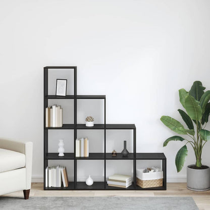 Raumteiler Bücherregal Schwarz Eichen-Optik