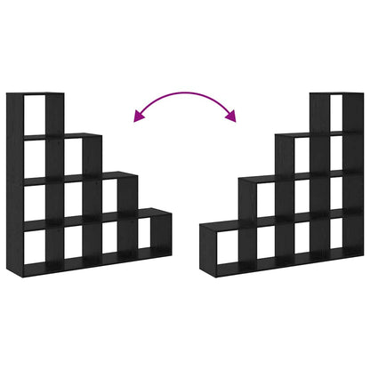 Raumteiler Bücherregal Schwarz Eichen-Optik