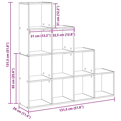 Raumteiler Bücherregal Schwarz Eichen-Optik