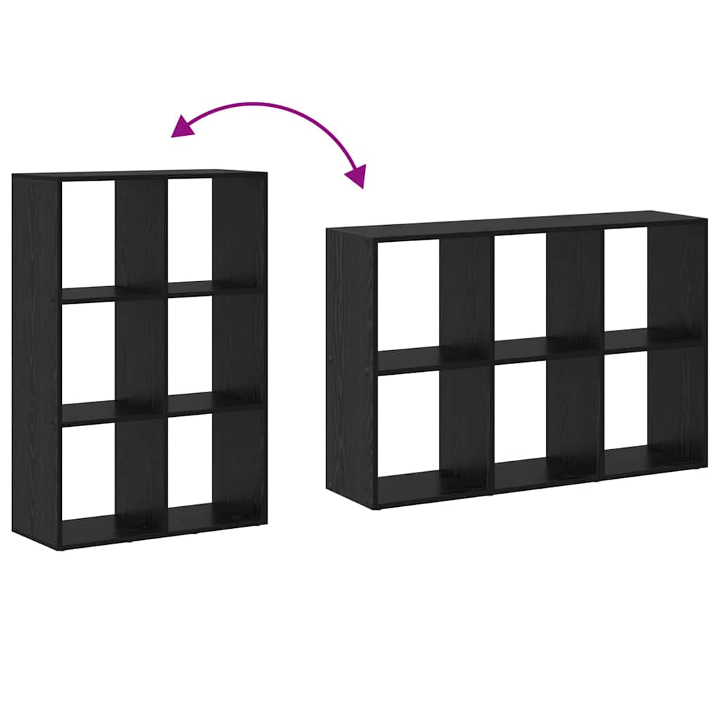 Bücherregal Schwarz Eichen-Optik 69,5 x 29 x 103,5 cm