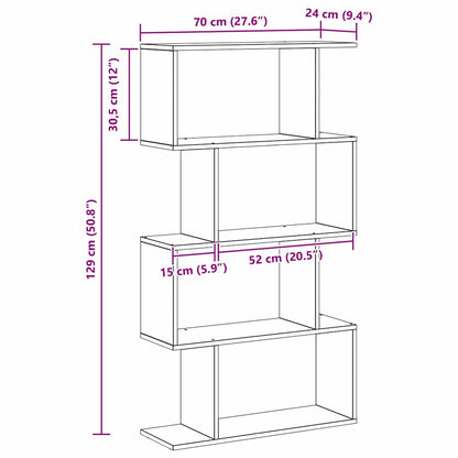 Bücherregal Schwarz 70 x 24 x 129 cm Holzwerkstoff