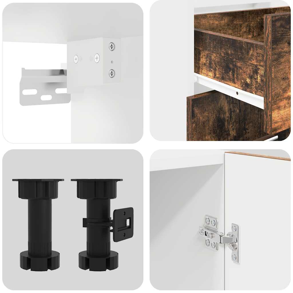 Küchenschrank-Set mit Schubladen Lyon 4 pcs Geräucherte Eiche