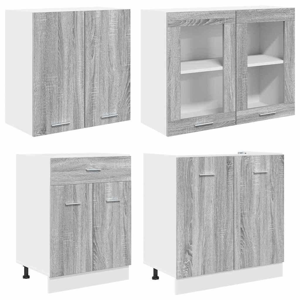 Küchenschrank-Set Lyon 4 pcs Grau Sonoma 140 x 46 x 81.5 cm
