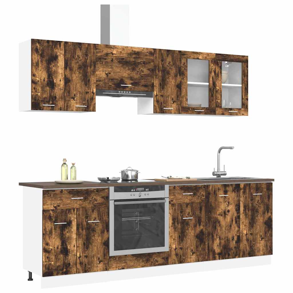 Küchenschrank-Set Lyon 8 pcs Räuchereiche 240 x 46 x 81,5 cm