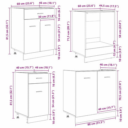 Küchenschrank-Set Lyon 8 pcs Räuchereiche 240 x 46 x 81,5 cm