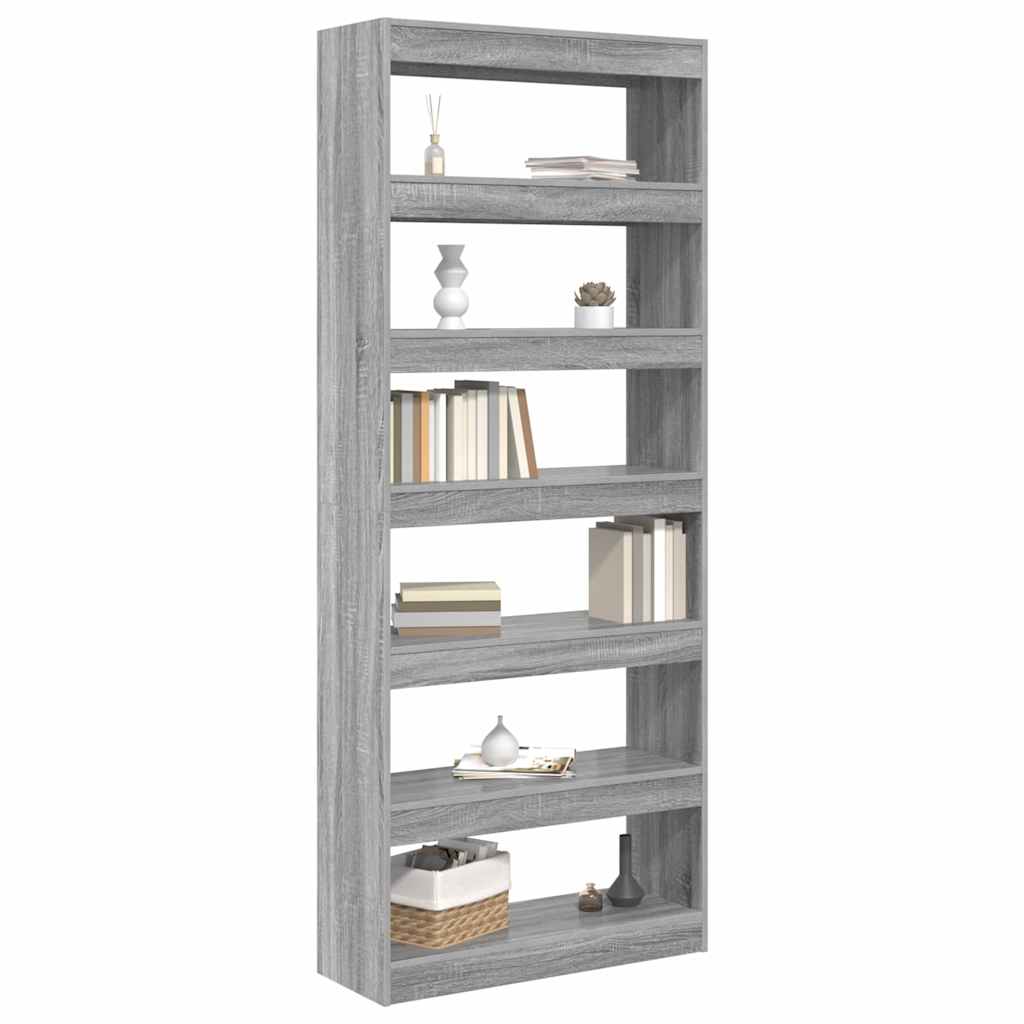 Bücherregal Grau Sonoma 80 x 30 x 198 cm Holzwerkstoff