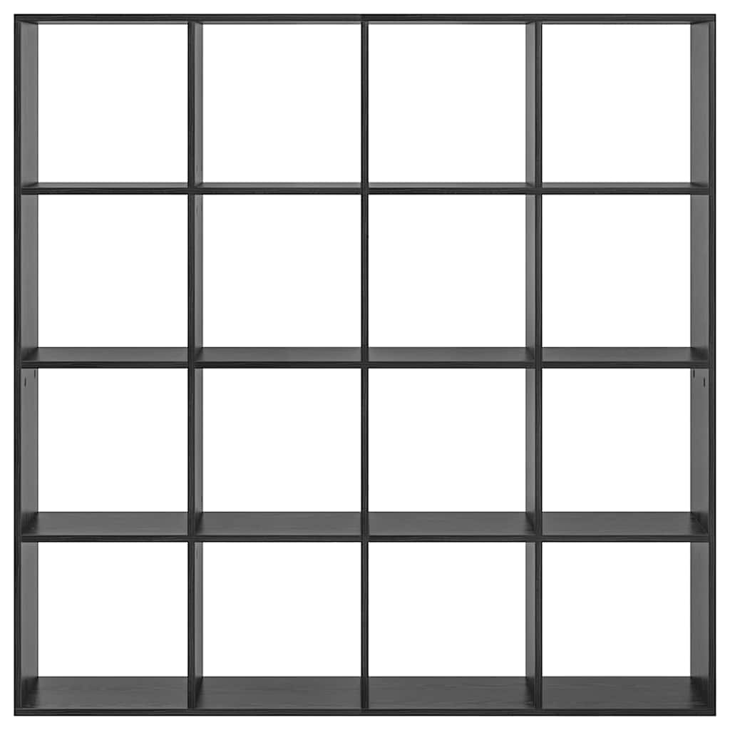 Bücherregal Schwarz Eichen-Optik 137,5 x 29 x 137,5 cm