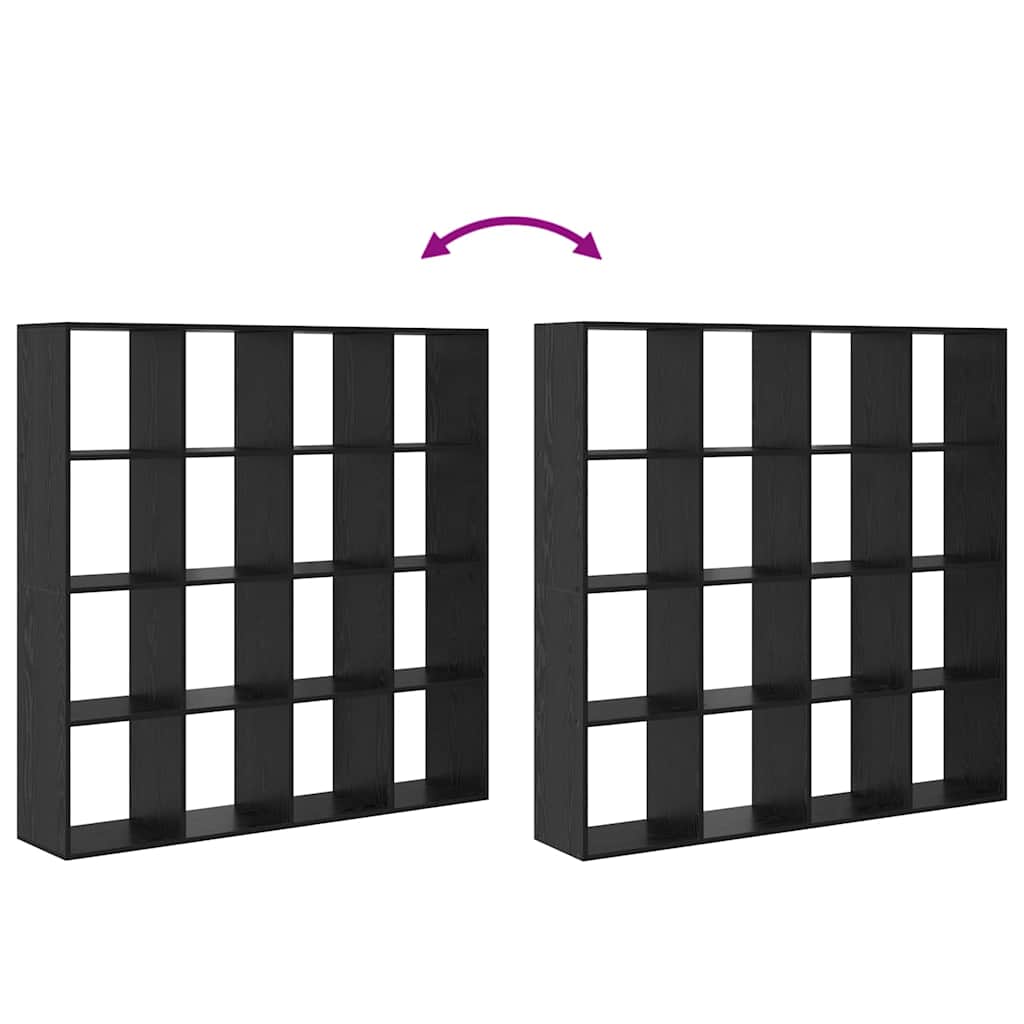 Bücherregal Schwarz Eichen-Optik 137,5 x 29 x 137,5 cm