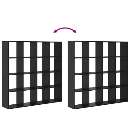 Bücherregal Schwarz Eichen-Optik 137,5 x 29 x 137,5 cm