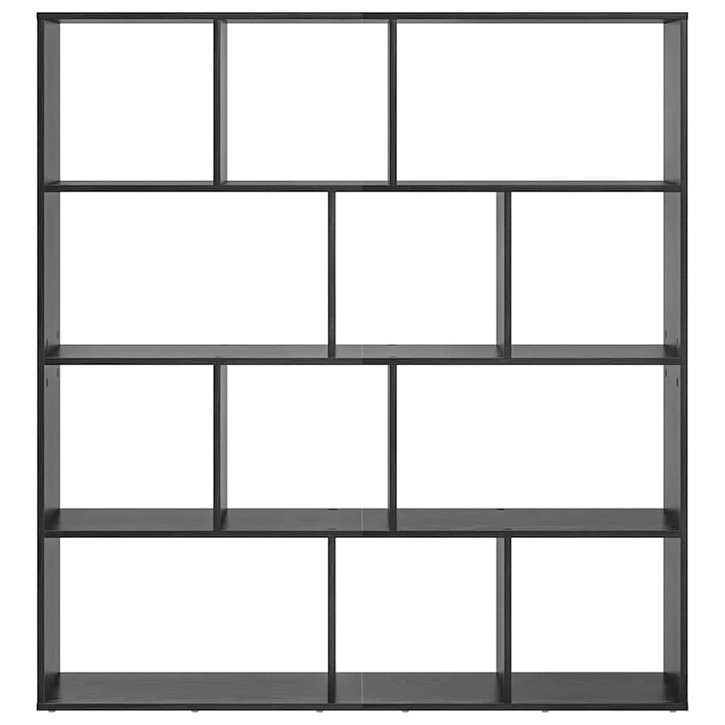 Bücherregal Schwarz Eichen-Optik 132 x 29 x 141.5 cm