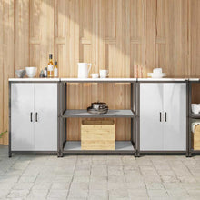 Küchenlager-Set mit Tür 3 pcs Silber 210 x 50 x 92 cm Edelstahl