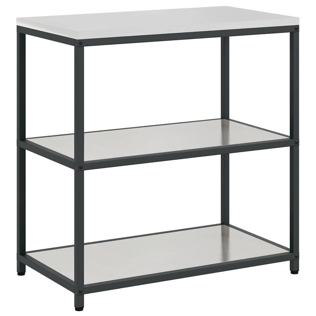 Küchenlager-Set mit Tür 3 pcs Silber 240 x 50 x 92 cm Edelstahl