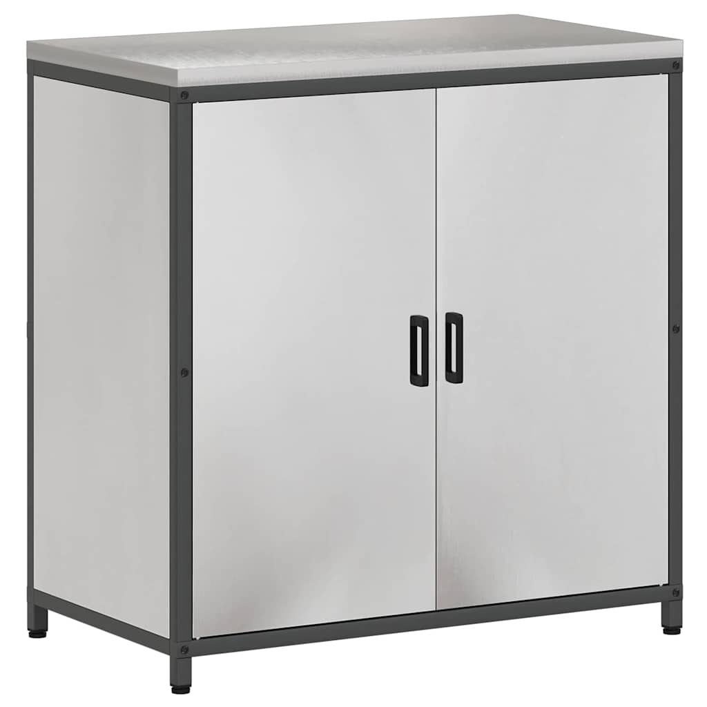Küchenlager-Set mit Tür 3 pcs Silber 240 x 50 x 92 cm Edelstahl