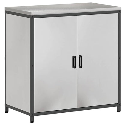 Küchenlager-Set mit Tür 3 pcs Silber 240 x 50 x 92 cm Edelstahl