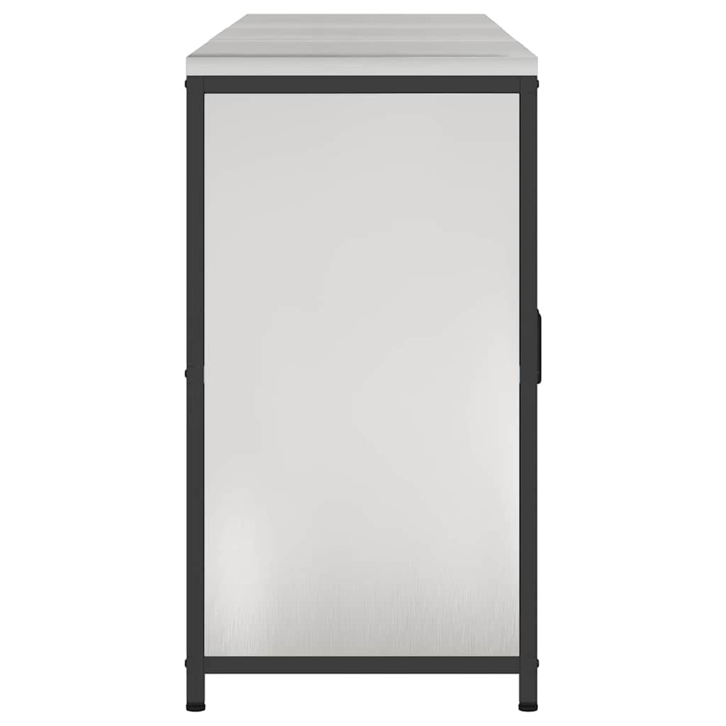 Küchenlager-Set mit Tür 3 pcs Silber 240 x 50 x 92 cm Edelstahl