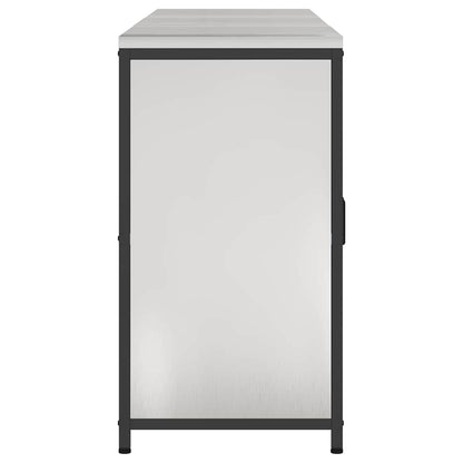 Küchenlager-Set mit Tür 3 pcs Silber 240 x 50 x 92 cm Edelstahl