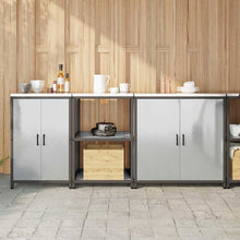 Küchenlager-Set mit Tür 3 pcs Silber 210 x 50 x 92 cm Edelstahl