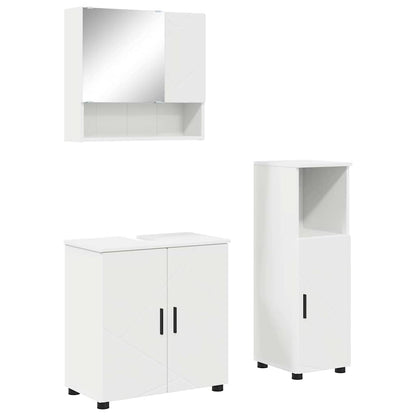 Badezimmermöbel Set 3 pcs Weiß 61 x 35 x 64 cm Holzwerkstoff