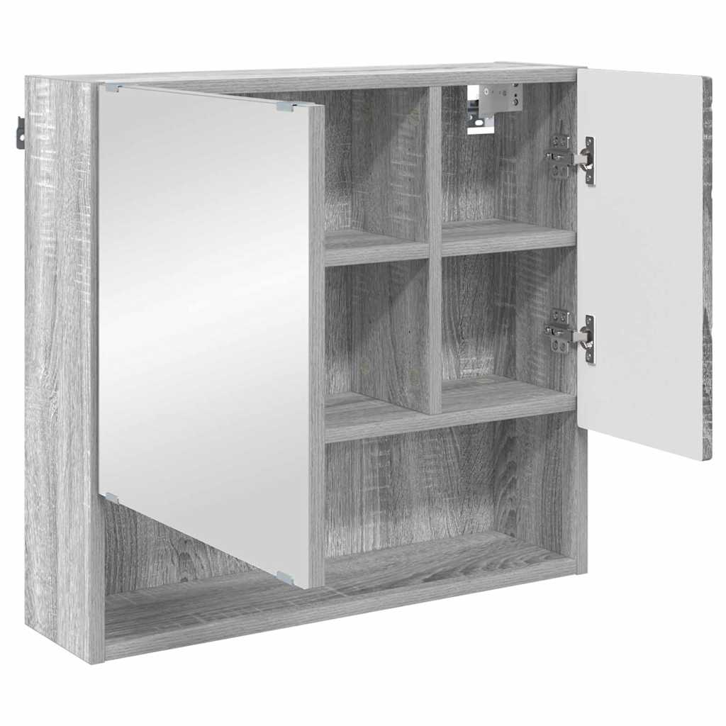 Badezimmermöbel Set mit Tür 3 pcs Grau Sonoma 61 x 35 x 64 cm