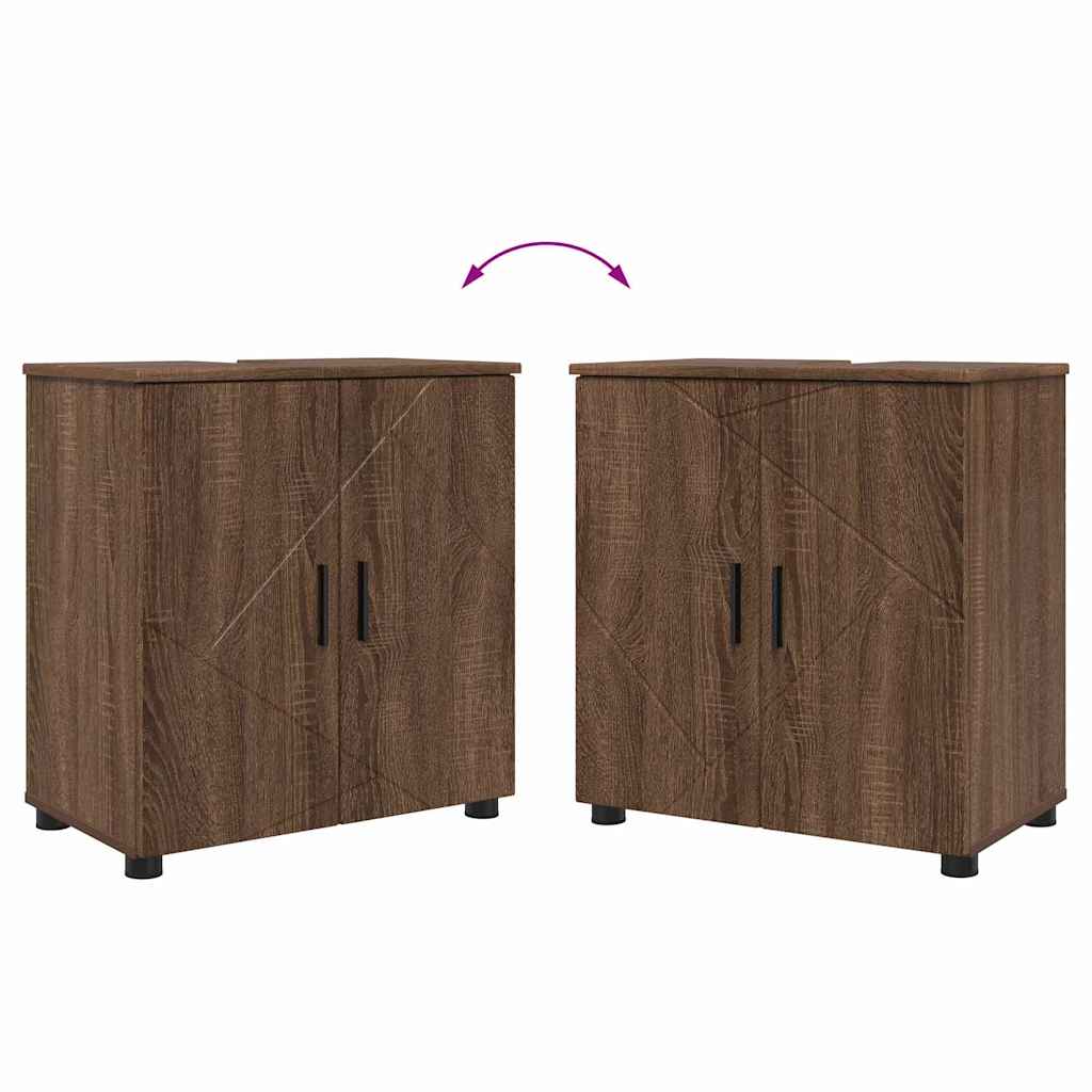 Badezimmermöbel Set 3 pcs Braun Eichen-Optik 61 x 35 x 64 cm