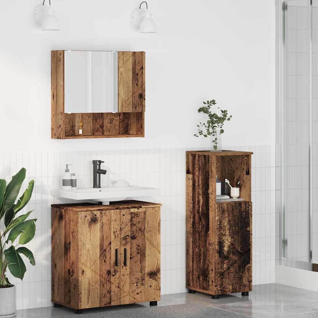 Badezimmermöbel Set 3 pcs Altholz 61 x 35 x 64 cm Holzwerkstoff