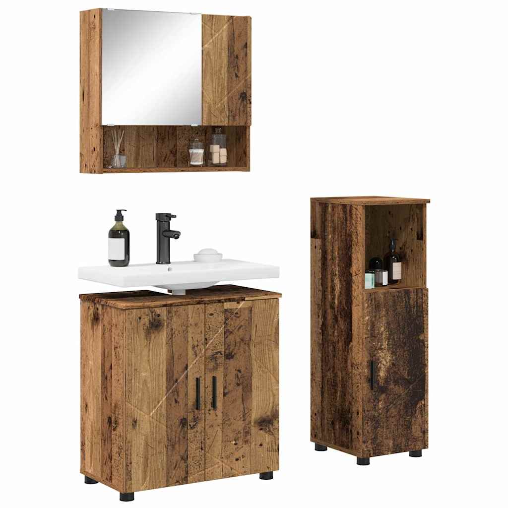 Badezimmermöbel Set 3 pcs Altholz 61 x 35 x 64 cm Holzwerkstoff