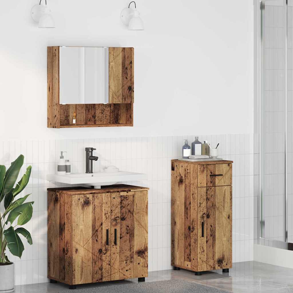 Badezimmermöbel Set 3 pcs Altholz 61 x 35 x 64 cm Holzwerkstoff