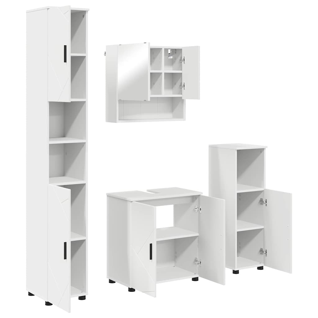 Badezimmermöbel Set 4 pcs Weiß 61 x 35 x 64 cm Holzwerkstoff