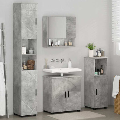 Badezimmermöbel Set mit Tür 4 pcs Betongrau 61 x 35 x 64 cm