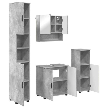 Badezimmermöbel Set mit Tür 4 pcs Betongrau 61 x 35 x 64 cm