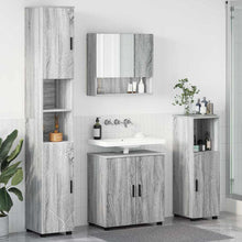 Badezimmermöbel Set mit Tür 4 pcs Grau Sonoma 61 x 35 x 64 cm