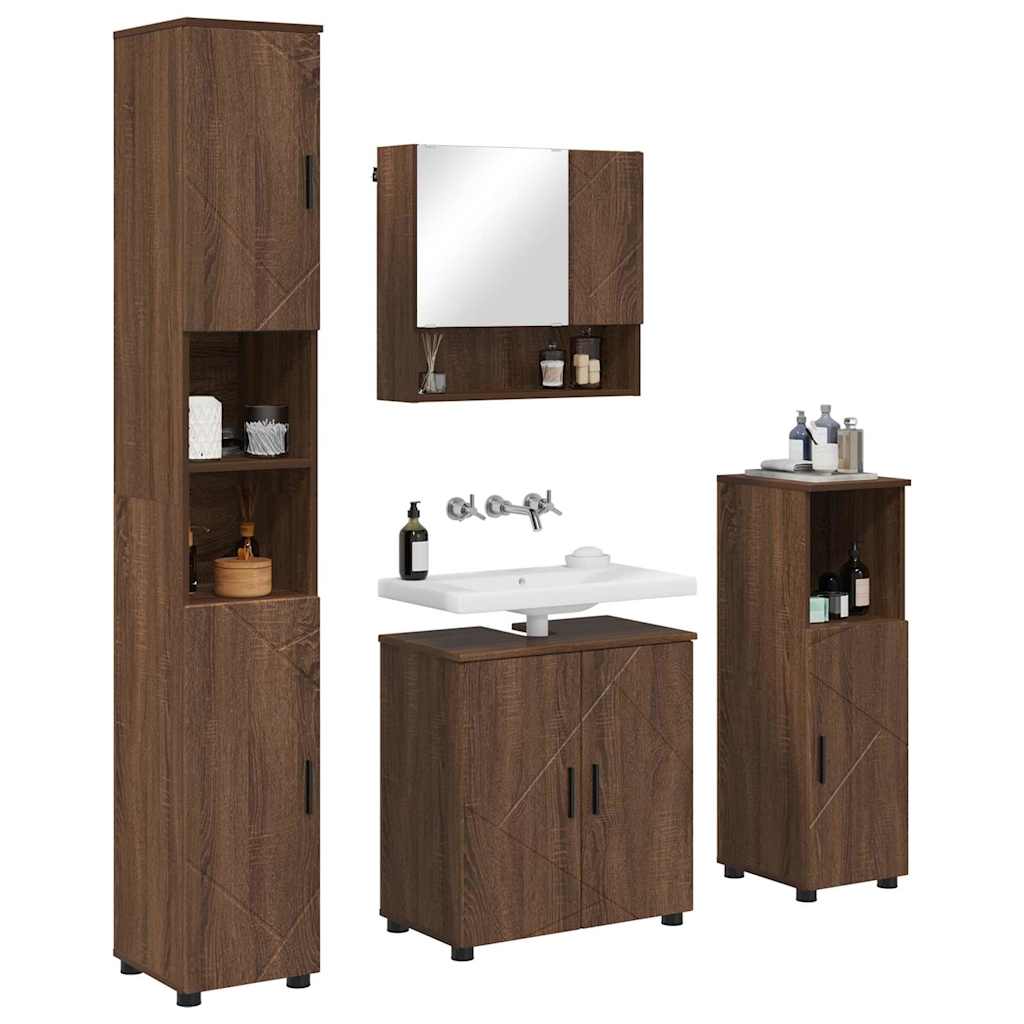 Badezimmermöbel Set 4 pcs Braun Eichen-Optik 61 x 35 x 64 cm