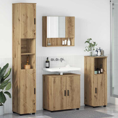 Badezimmermöbel Set mit Tür 4 pcs Artisan-Eiche 61 x 35 x 64 cm