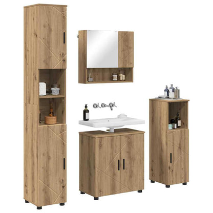 Badezimmermöbel Set mit Tür 4 pcs Artisan-Eiche 61 x 35 x 64 cm