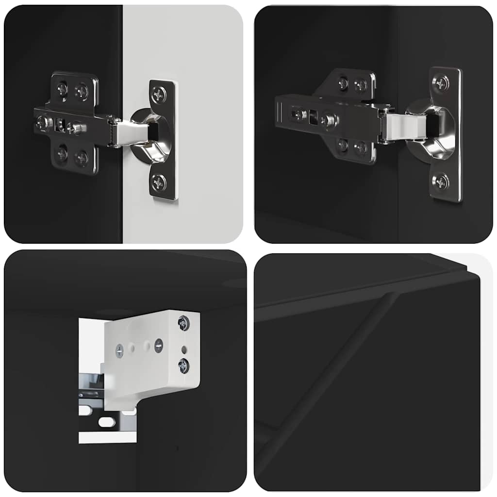 Badezimmermöbel Set 4 pcs Schwarz 61 x 35 x 64 cm Holzwerkstoff