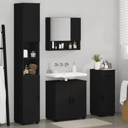 Badezimmermöbel Set 4 pcs Schwarz 61 x 35 x 64 cm Holzwerkstoff