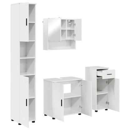 Badezimmermöbel Set 4 pcs Hochglanz-Weiß 61 x 35 x 64 cm