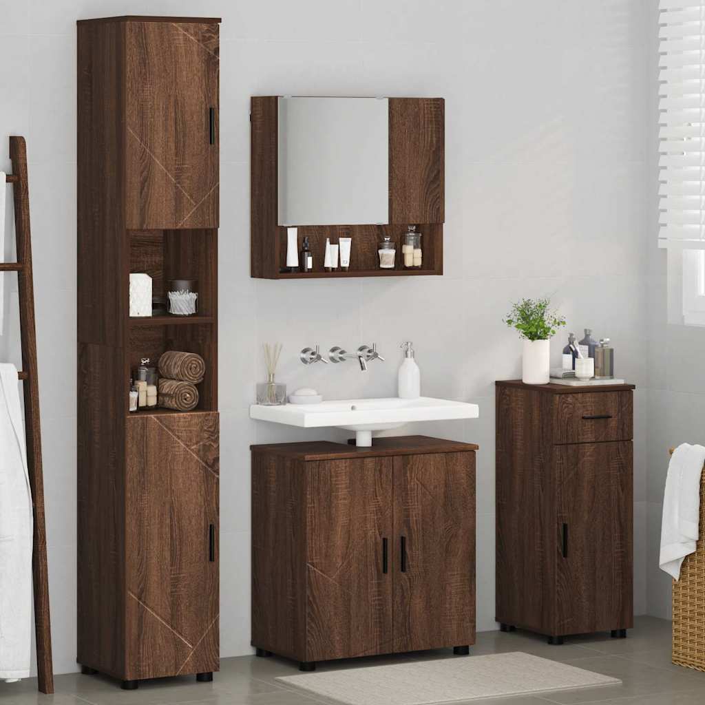 Badezimmermöbel Set 4 pcs Braun Eichen-Optik 61 x 35 x 64 cm