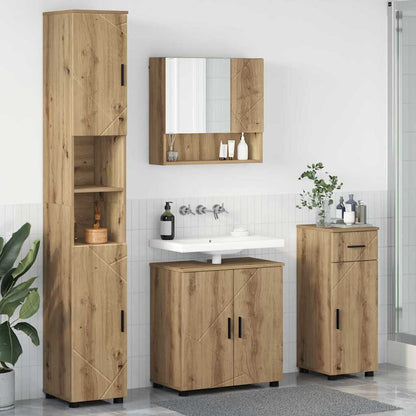 Badezimmermöbel Set mit Tür 4 pcs Artisan-Eiche 61 x 35 x 64 cm