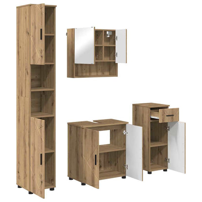 Badezimmermöbel Set mit Tür 4 pcs Artisan-Eiche 61 x 35 x 64 cm