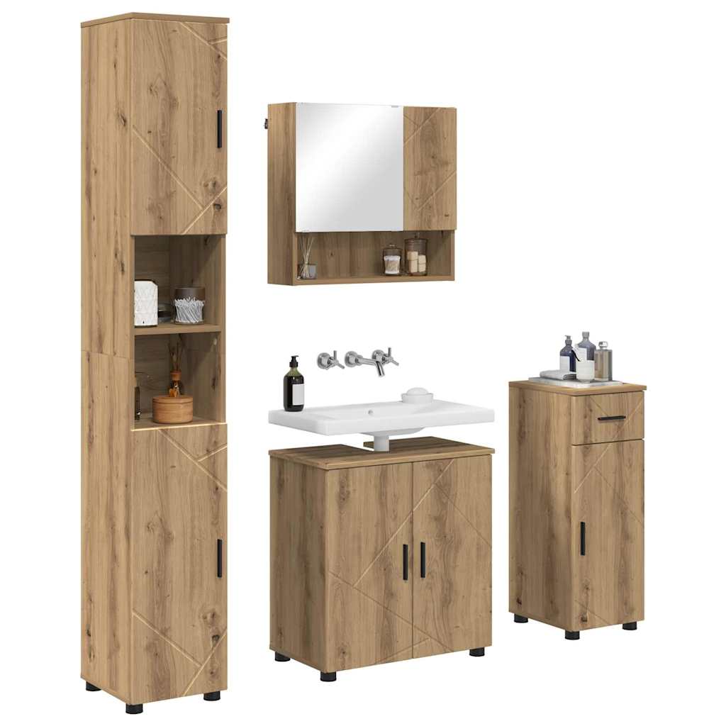 Badezimmermöbel Set mit Tür 4 pcs Artisan-Eiche 61 x 35 x 64 cm