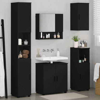 Badezimmermöbel Set 5 pcs Schwarz 61 x 35 x 64 cm Holzwerkstoff
